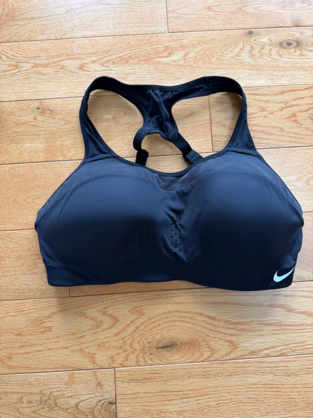 Nike Black Padded Racerback Sports Bra with Ventilation